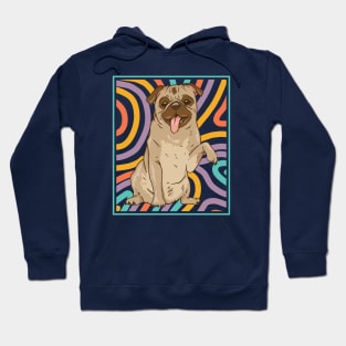 Cute and Colorful Portrait of a Pug Dog // Adorable Pug // Pug Mom KH Hoodie